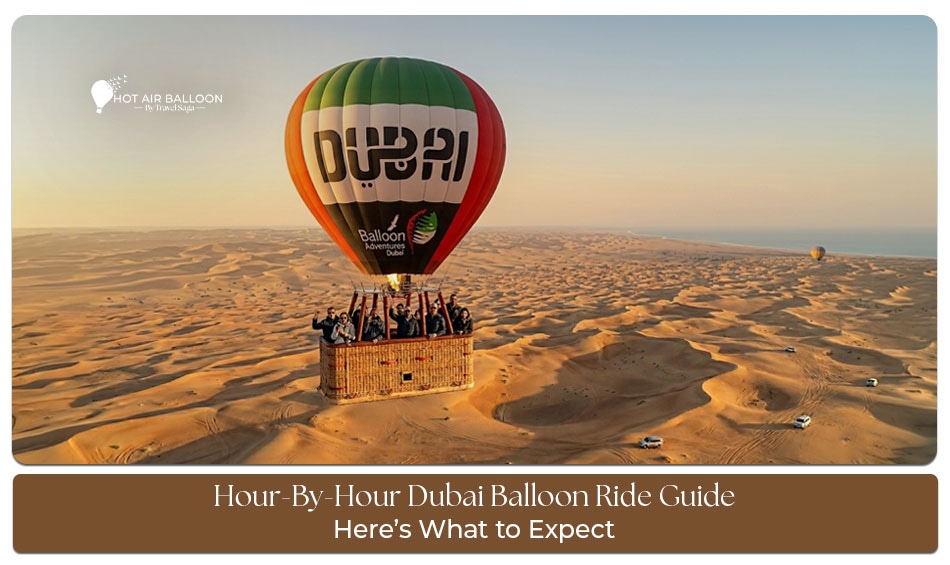 Hot air balloon Dubai sunrise over desert