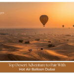 Tourists enjoying balloon ride Dubai