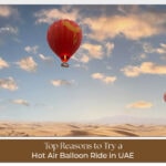 Hot air balloon UAE desert sunrise view