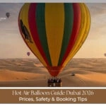 Hot air balloon ride in Dubai desert at sunrise