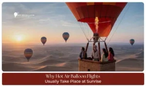 Hot air balloon flight at sunrise