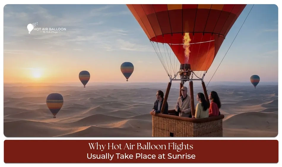 Hot air balloon flight at sunrise