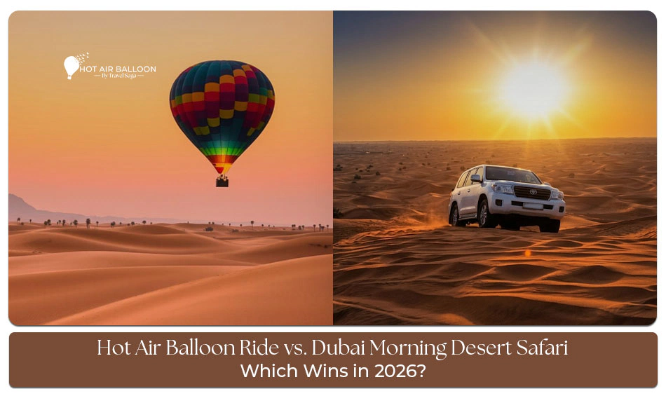 Hot air balloon Dubai sunrise desert view