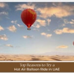 Hot air balloon UAE desert sunrise view